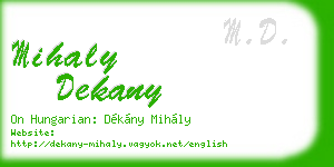 mihaly dekany business card