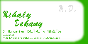 mihaly dekany business card